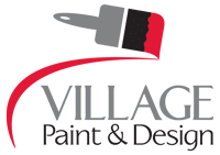 Village Paint & Design Logo Village Paint & Design logo, red, gray and black.